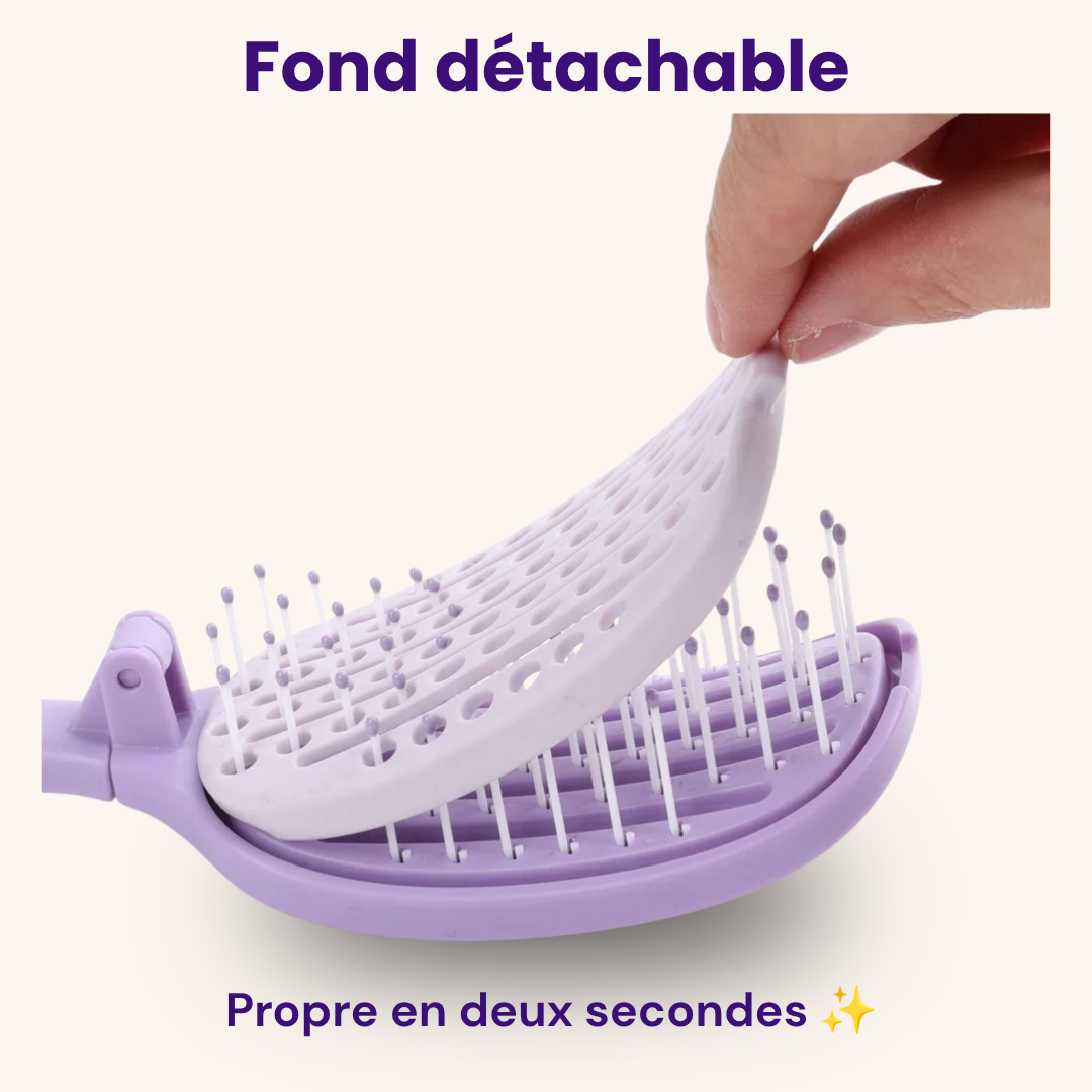 Brosse autonettoyante et pliable